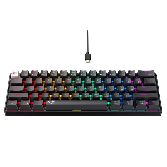 Havit KB903L mechanical Gaming keyboard black - كيبورد ميكانيكي سلكي للا لعاب من هافيت اسود