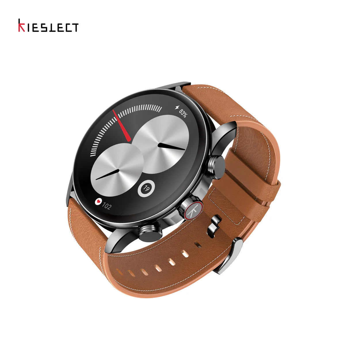 Kieslect Smart Calling Watch Balancer Black with Brown Strap - ساعة ذكية من كيسليكت