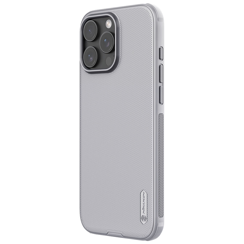 Nillkin Super Frosted Shield Pro for Apple iPhone 16 Pro Max (Without Logo cutout) Grey - كفر ايفون 16 برو ماكس رمادي من نيلكين