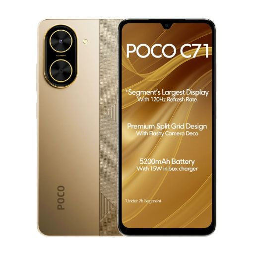 POCO C71 4+128GB GOLD - بوكو سي 71 128/4 جيجابايت ذهبي