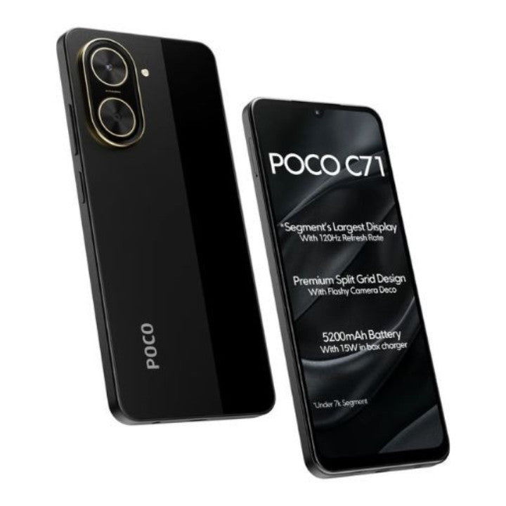 POCO C71 4+128GB Black - بوكو سي 71 128/4 جيجابايت اسود