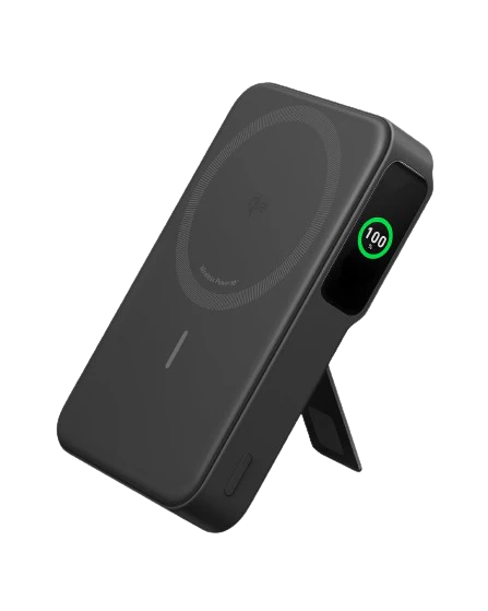 Anker MagGo Qi2 Power Bank 10K mAh 27W Black - باوربنك ماك سيف 10000 ملي امبير 27 واط مع ستاند من انكر اسود