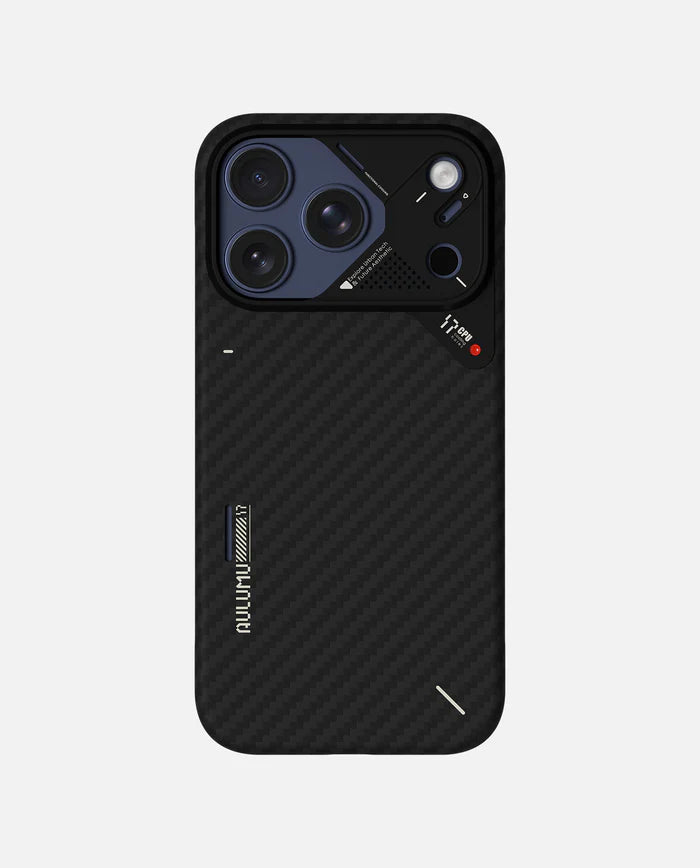 A17 ARAMID FIBER CASE FOR IPHONE 17 PRO MAX BLACK - كفر ايفون 17 برو ماكس من اولومو اسود