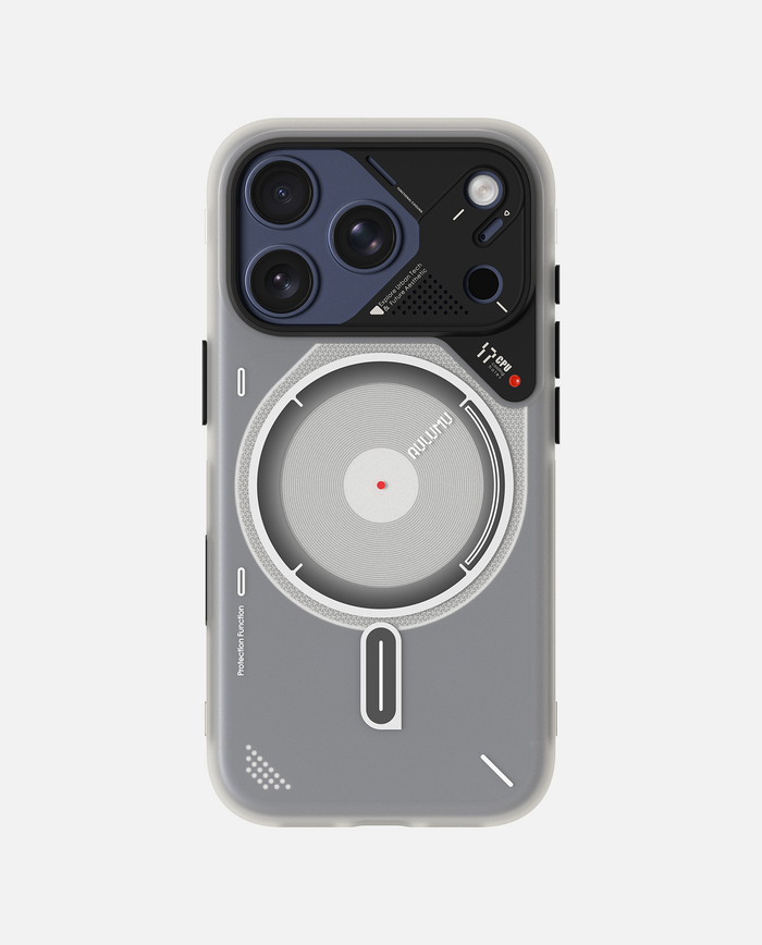 A17 FROSTED CASE FOR IPHONE 17 PRO MAX TRANSLUCENT GRAY  - كفر ايفون 17 برو ماكس من اولومو رمادي شفاف