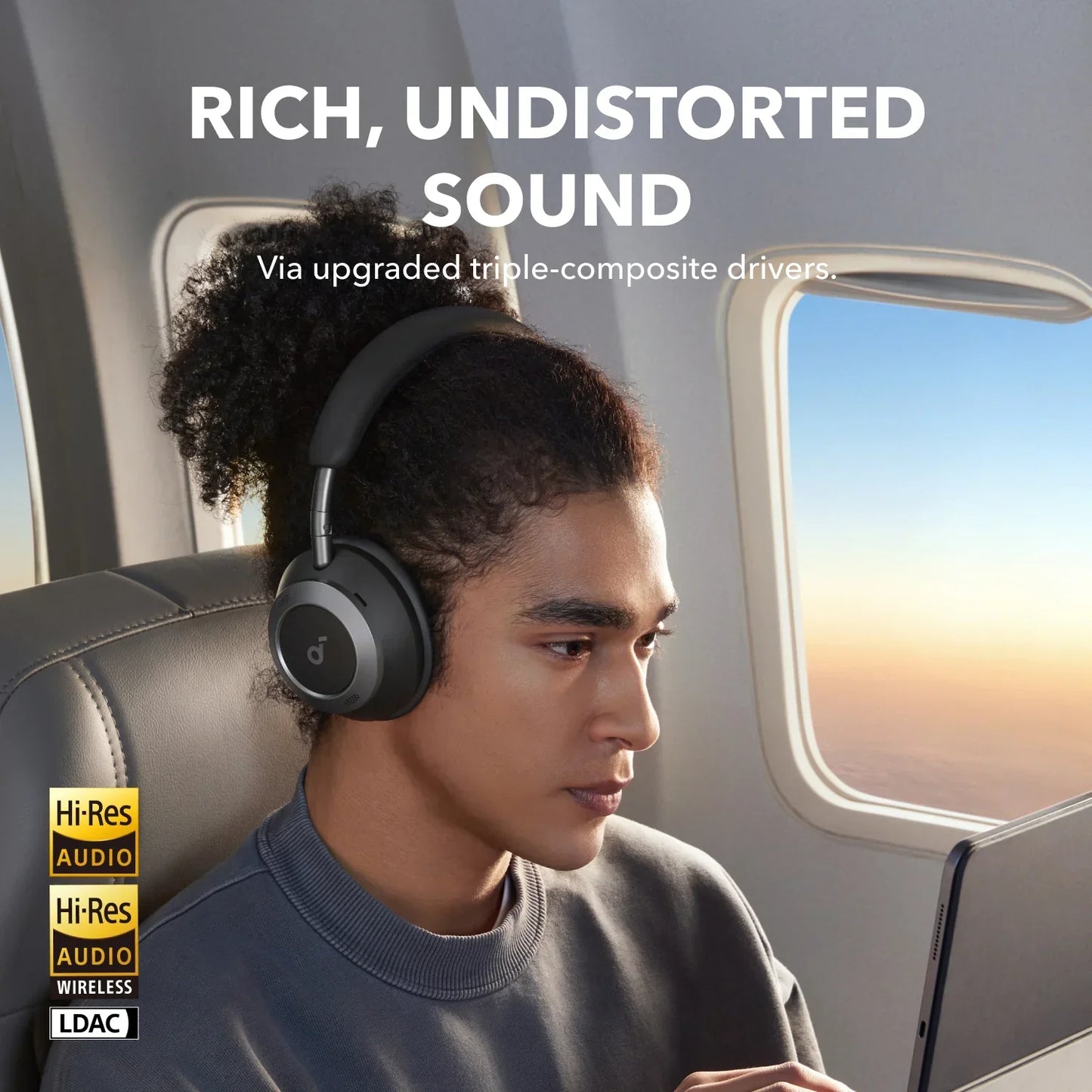 Anker Soundcore Space One Pro Foldable Over-Ear Headphones Black - سماعات بلوتوث هيدسيت من انكر اسود
