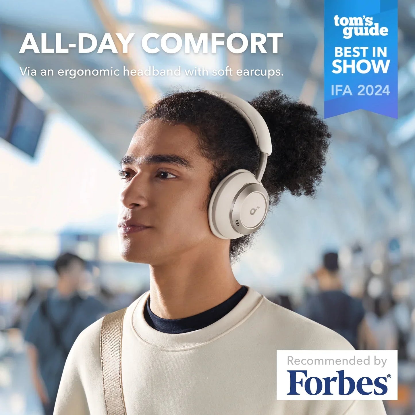 Anker Soundcore Space One Pro Foldable Over-Ear Headphones Black - سماعات بلوتوث هيدسيت من انكر اسود