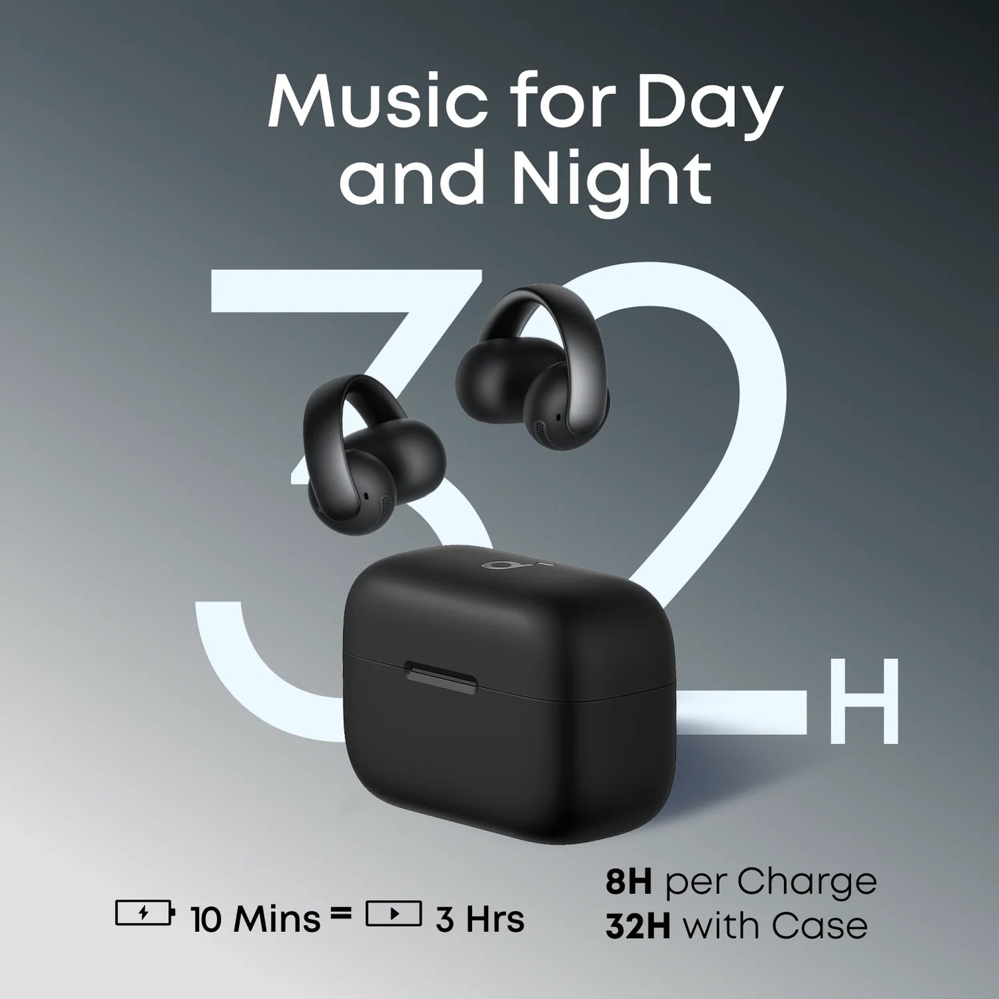 Anker Soundcore AeroClip Open-Ear Earbuds Black - سماعات بلوتوث  ايرو كليب من انكر اسود