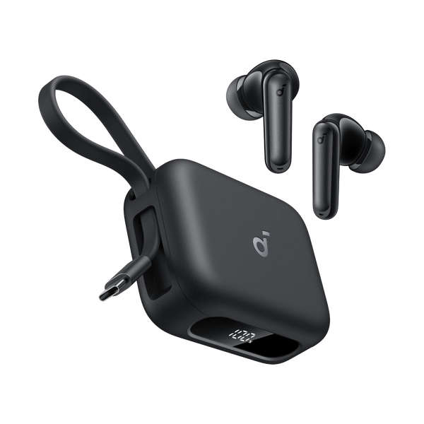 Anker Soundcore P41i TWS with 3000 mAh Built-in Power Bank Black - سماعات بلوتوث مع باوربنك مدمج بسعة 3000 ملي امبير وكيبل تايب سي مدمج من انكر اسود