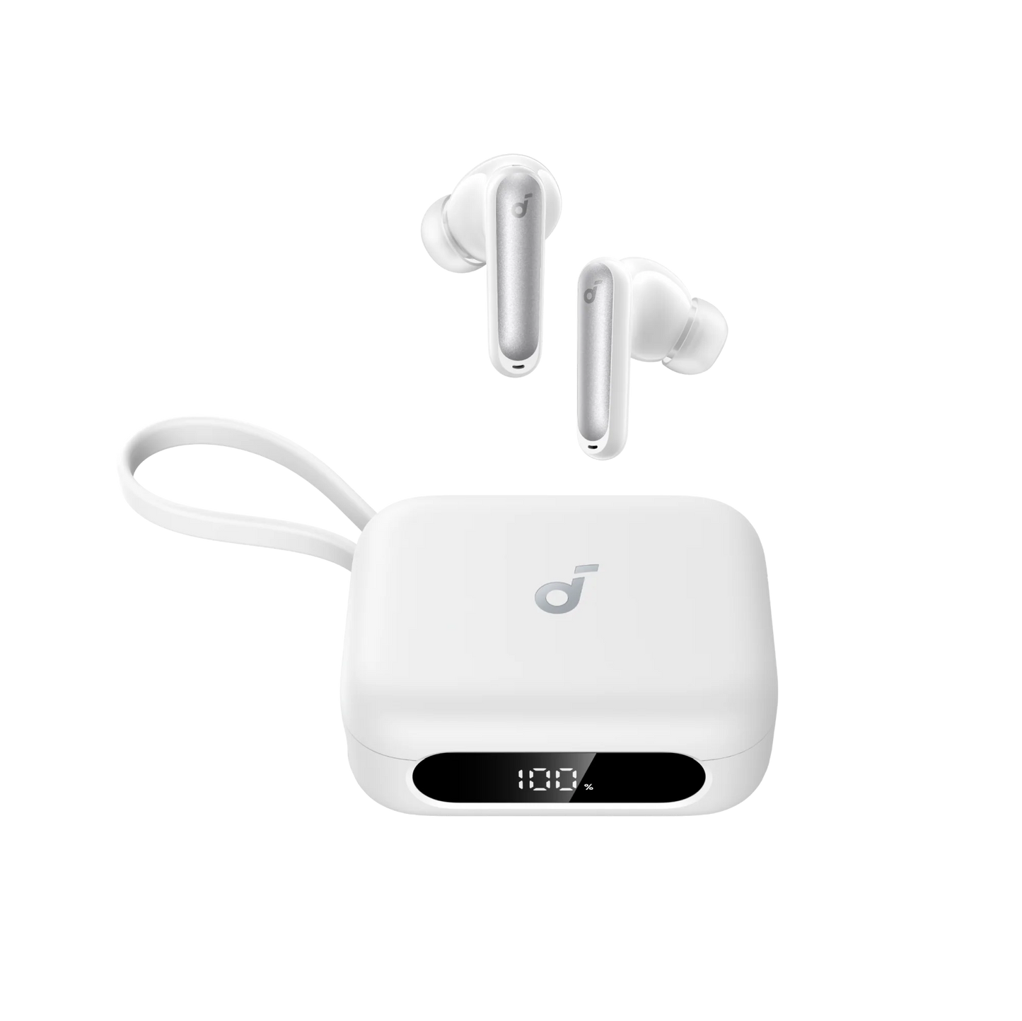 Anker Soundcore P41i TWS with 3000 mAh Built-in Power Bank White - سماعات بلوتوث مع باوربنك مدمج بسعة 3000 ملي امبير وكيبل تايب سي مدمج من انكر ابيض