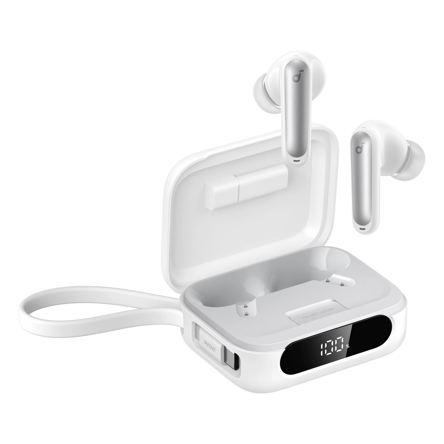 Anker Soundcore P41i TWS with 3000 mAh Built-in Power Bank White - سماعات بلوتوث مع باوربنك مدمج بسعة 3000 ملي امبير وكيبل تايب سي مدمج من انكر ابيض