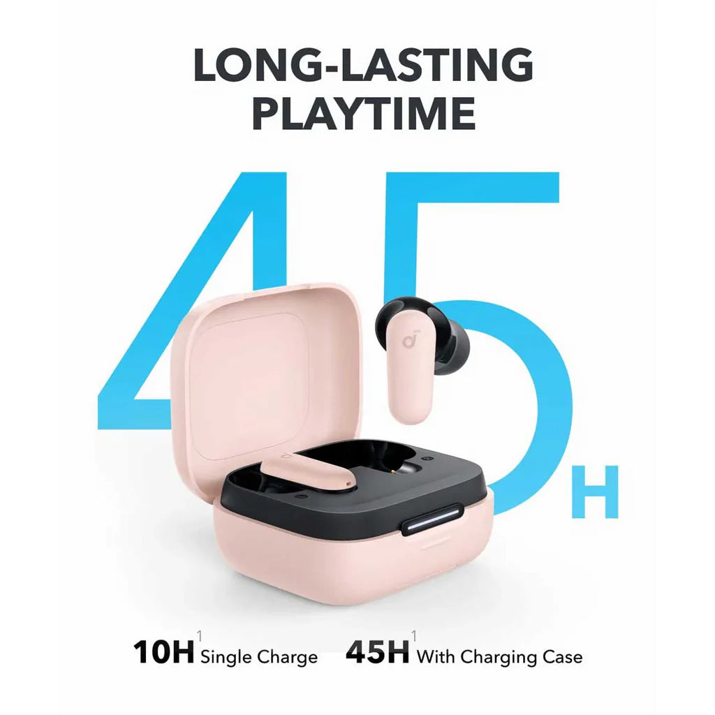 Anker Soundcore R50i NC TWS Pink - سماعات بلوتوث مع ستاند من انكر وردي