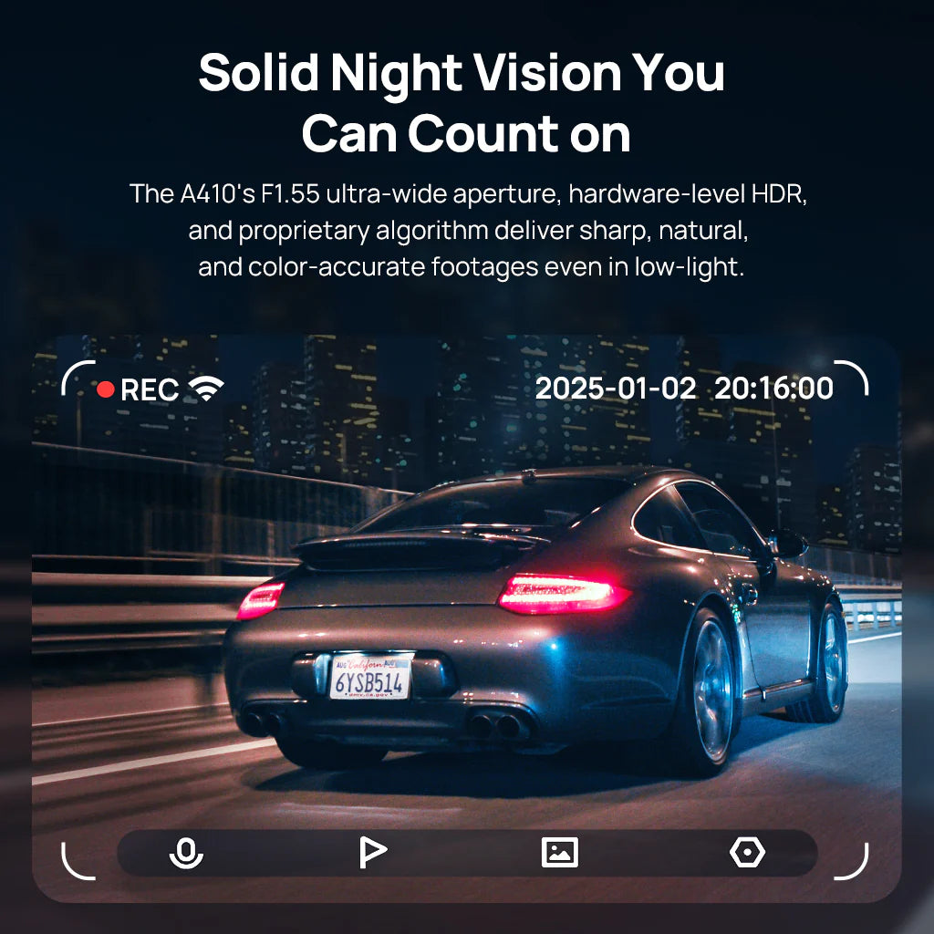 70Mai Dash Cam A410 Set - كاميرا سيارة امامية + خلفية من شاومي