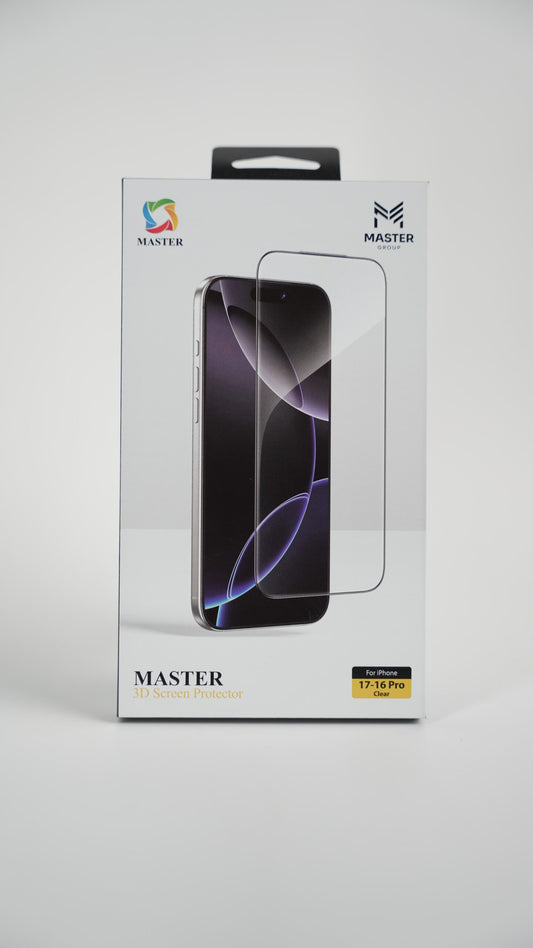 Master 3D Screen Protector Clear for iPhone 17-16 Pro - لاصق شاشة شفاف للايفون 17-16 برو من ماستر