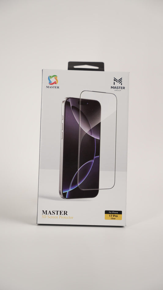 Master 3D Screen Protector Clear for iPhone 17 Pro - لاصق شاشة شفاف للايفون 17 برو من ماستر