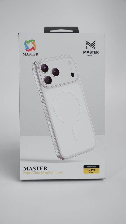 Master Super Slim Magsafe Case For iPhone 17 Pro Clear - كفر ايفون 17 برو ماك سيف شفاف من ماستر