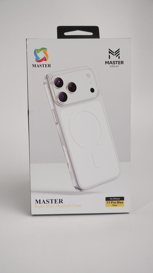 Master Super Slim Magsafe Case For iPhone 17 Pro Max Clear - كفر ايفون 17 برو ماكس ماك سيف شفاف من ماستر
