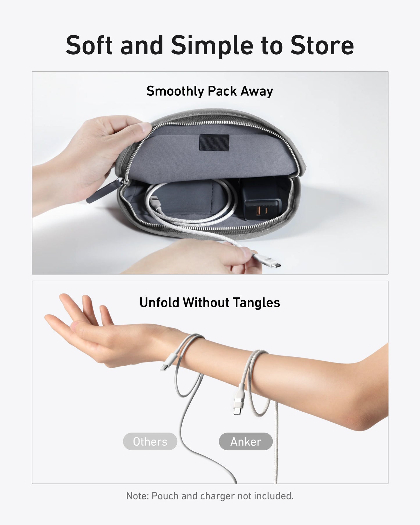 Anker USB-C to C Cable 6ft 240W Upcycled-Braided White - كيبل تايب سي تايب سي 240 واط 2 متر من انكر ابيض