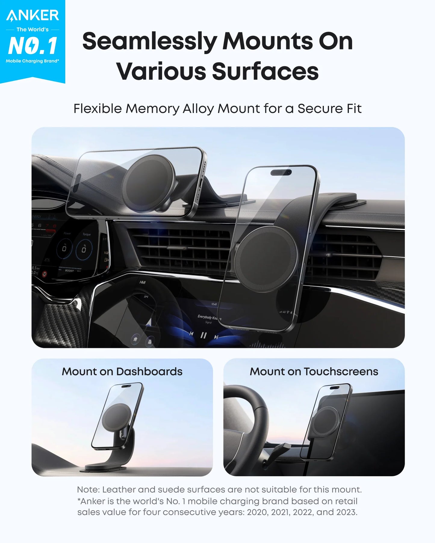 Anker Nano Magnetic Car Mount 360 Black - ستاند سيارة مغناطيسي من انكر اسود