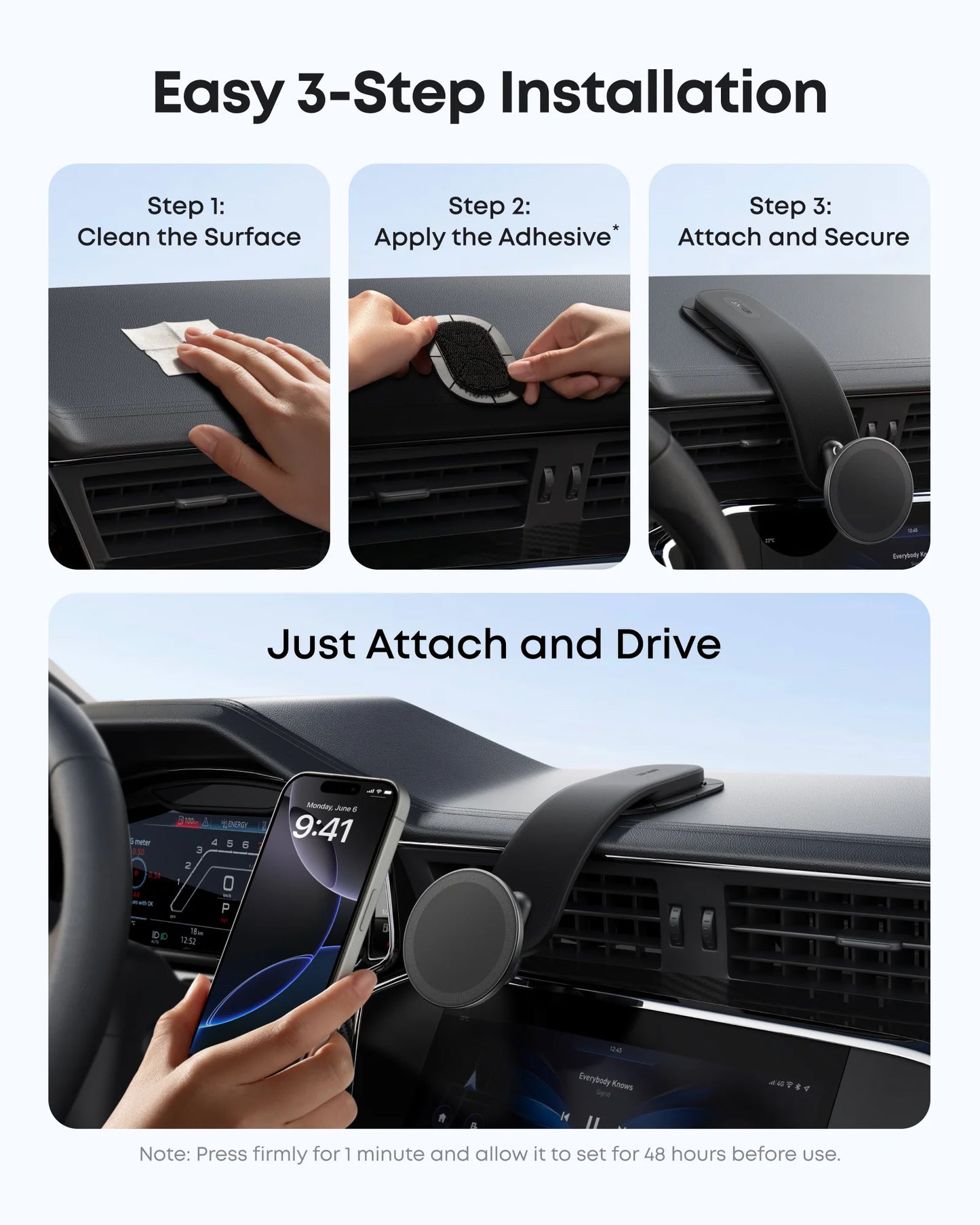 Anker Nano Magnetic Car Mount 360 Black - ستاند سيارة مغناطيسي من انكر اسود