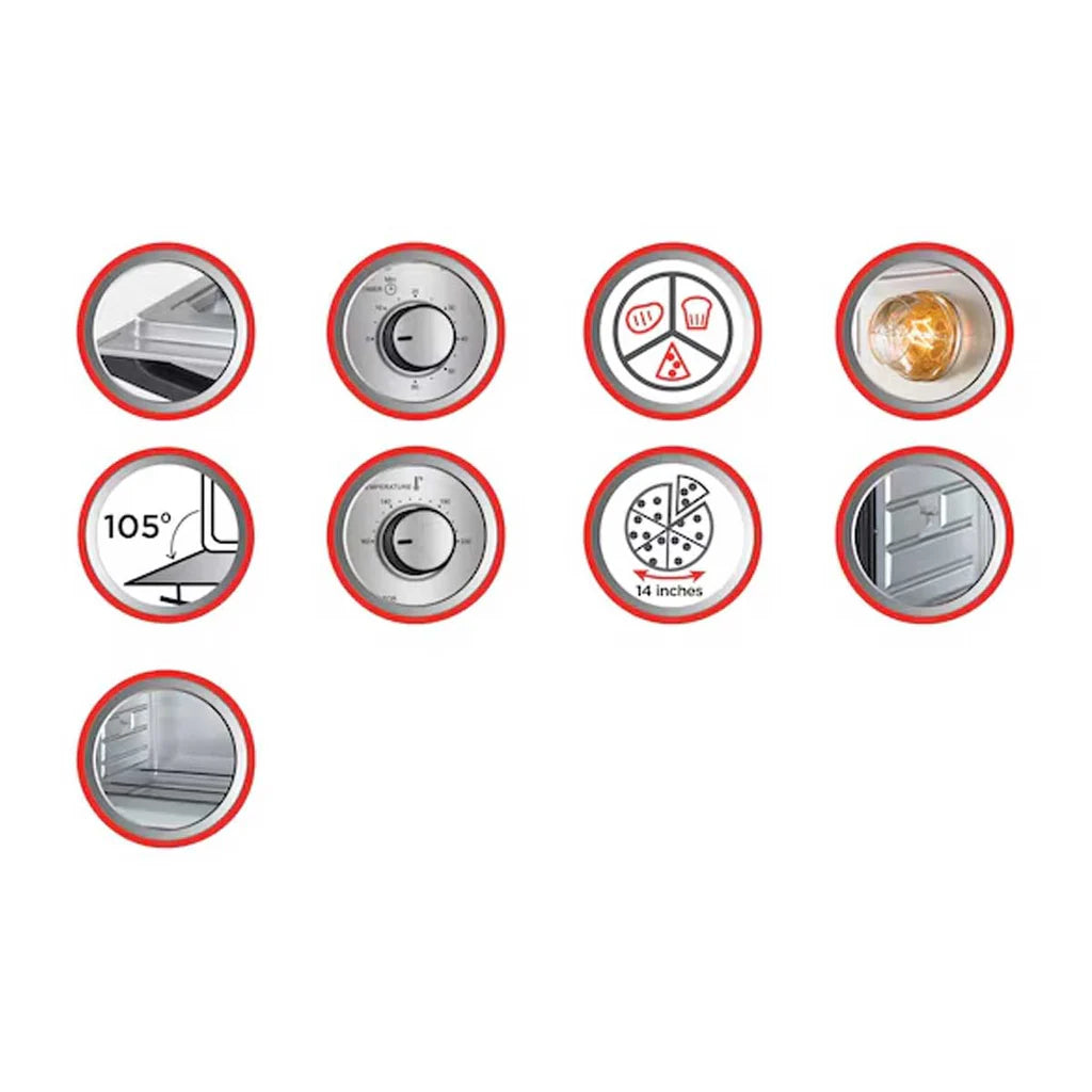 Black&Decker TRO62RDG-B5 Oven 62L 2000W silver - فرن كهربائي بسعة 62 لتر وبقدرة 2000 واط من بلاك اند ديكر