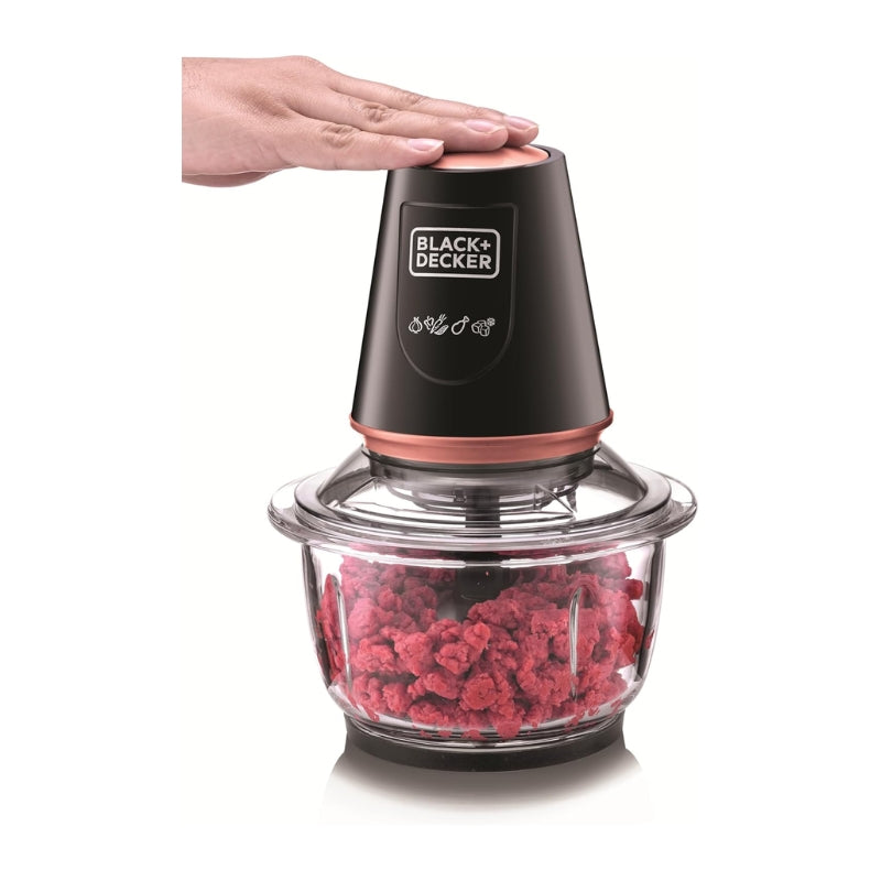 Black&Decker GC430-B5 400W Multi-Function Glass Chopper - محضرة طعام بقوة 400 واط وبسعة 1.2 لتر من بلاك اند ديكر
