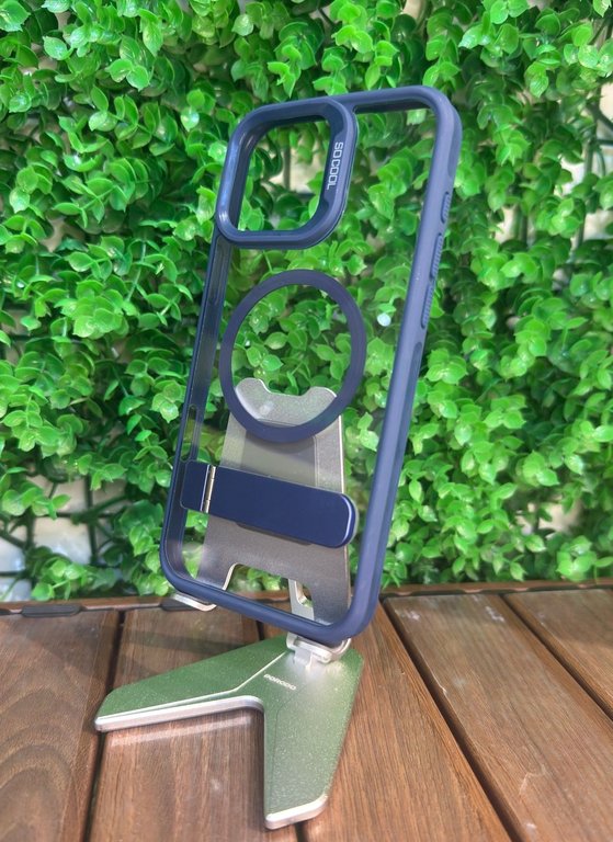 AN71 CASE FOR IPHONE 16 PRO MAX BLUE- كفر ماك سيف مع ستاند للايفون 16 برو ماكس