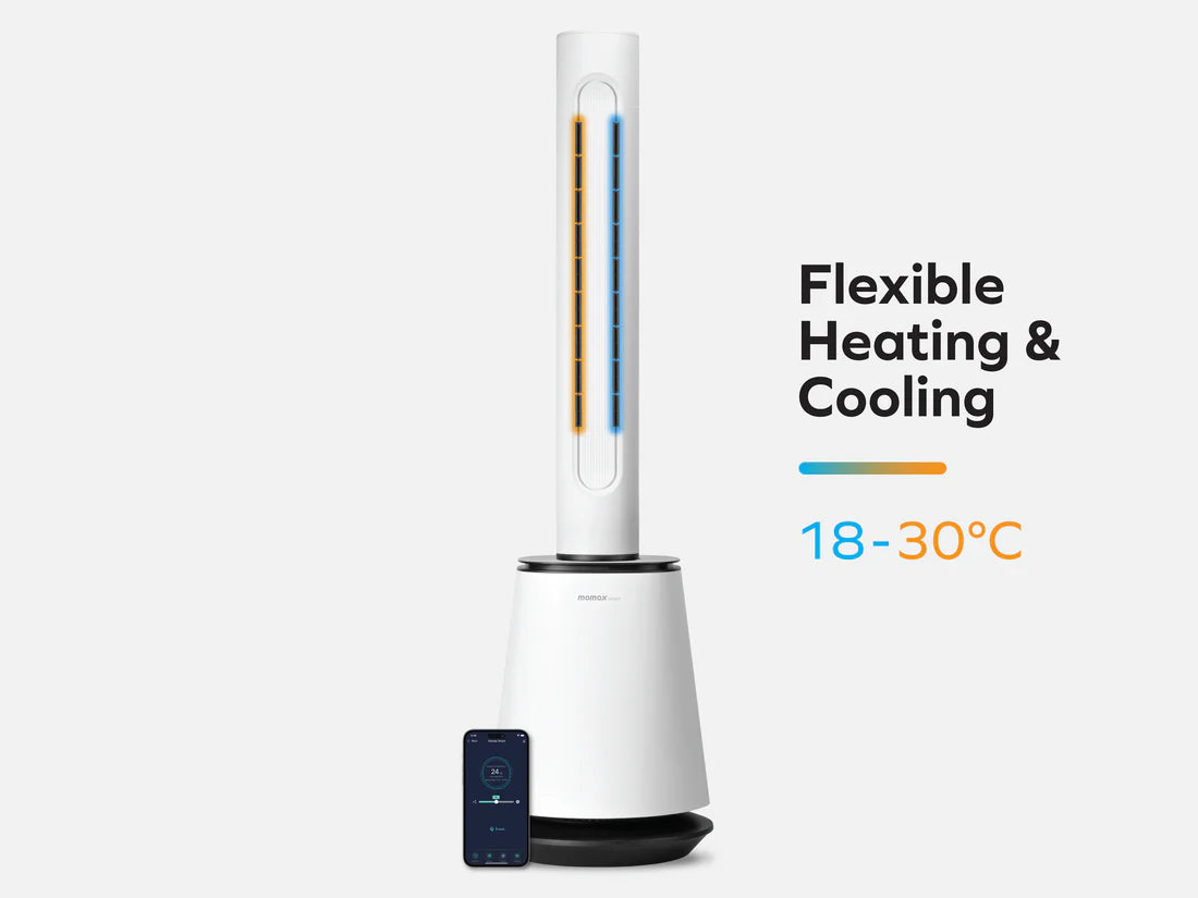 Momax Air Pure Duolot Uv Hot & Cool Purifying Fan - مروحة تبريد ومدفأة ذكية من موماكس