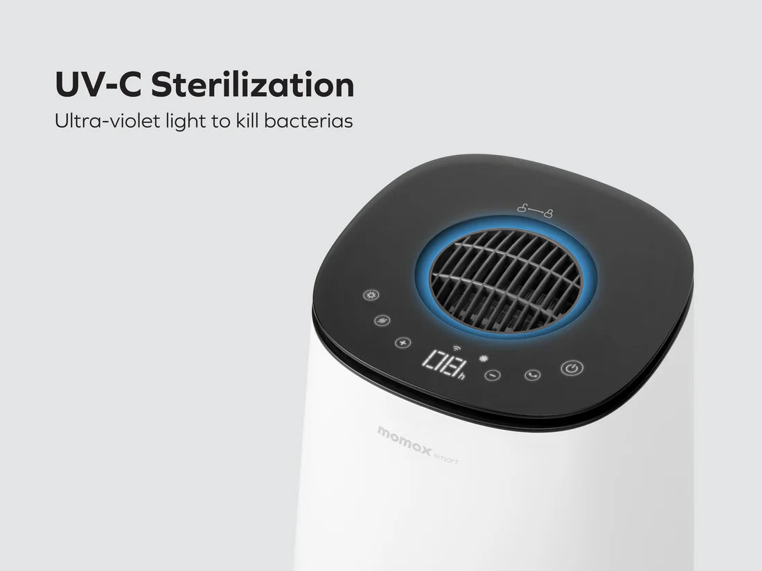 Momax Air Pure Duolot Uv Hot & Cool Purifying Fan - مروحة تبريد ومدفأة ذكية من موماكس