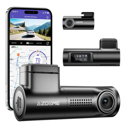 AZDOME DASH CAM M330 MAX - كاميرا سيارة امامية + خلفية ذكية من ازدوم