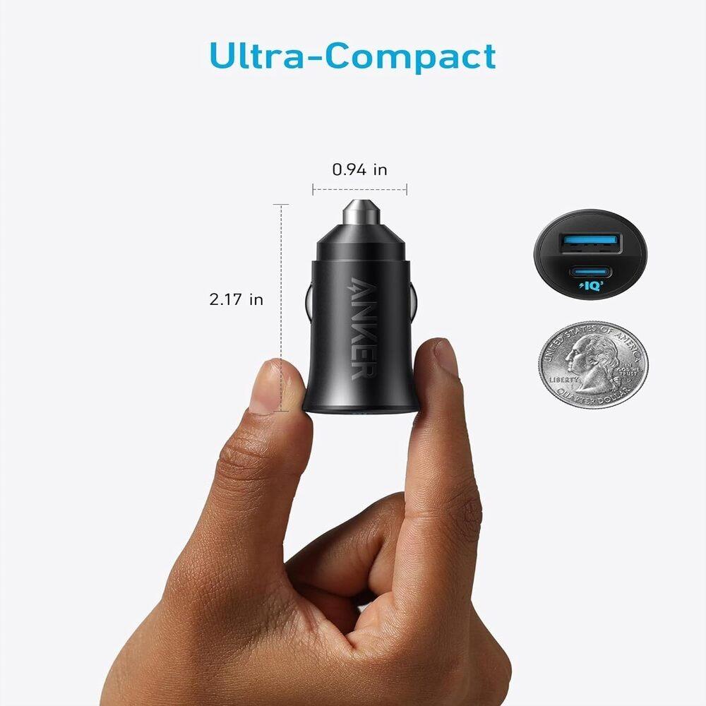 Anker Car Charger 30W 2-Ports Black - شاحن سيارة 30 واط من انكر اسود