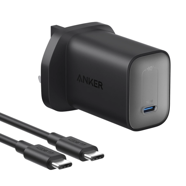 Anker Nano Charger 100W with 6ft 5A USB-C Cable Black - شاحن تايب سي 100 واط مع كيبل تايب سي تايب سي 1.8 متر من انكر