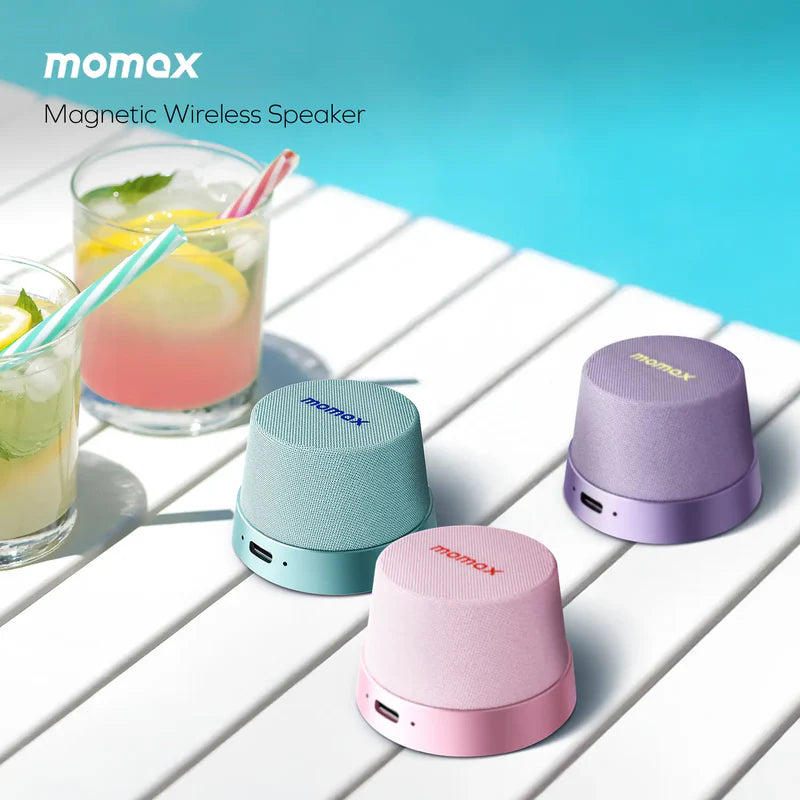 Momax Vibe Go Magnetic Wireless Speaker Blue - سبيكر لاسلكي مغناطيسي محمول 3 واط من موماكس ازرق