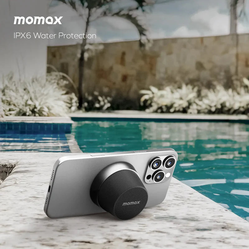 Momax Vibe Go Magnetic Wireless Speaker Black - سبيكر لاسلكي مغناطيسي محمول 3 واط من موماكس اسود