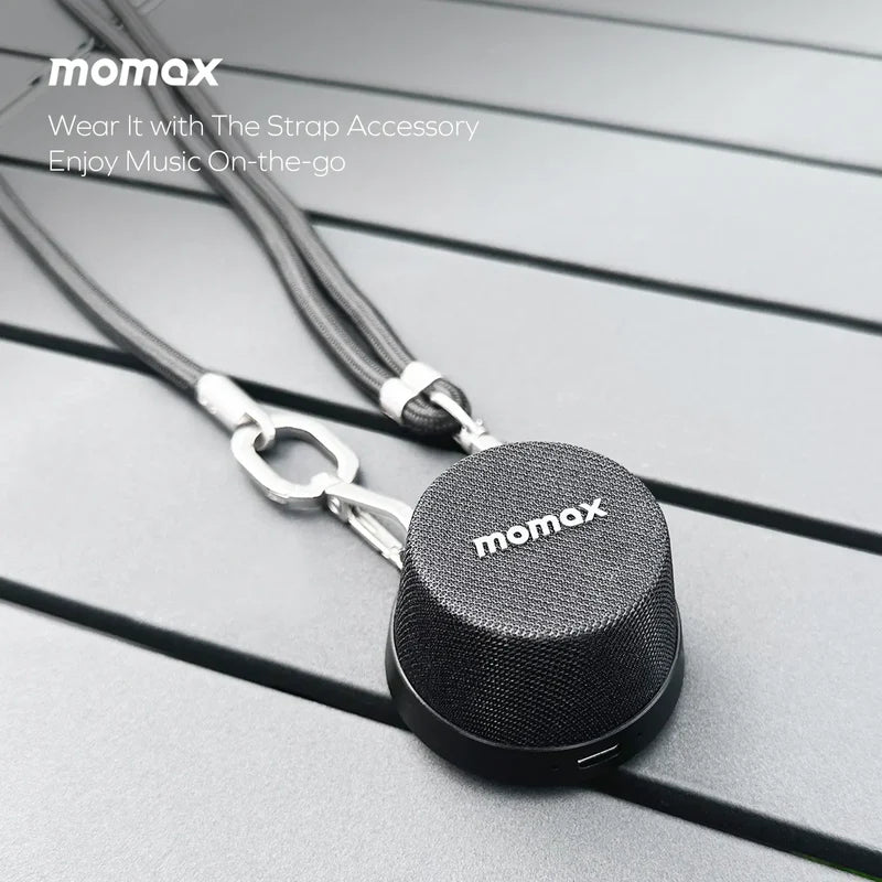 Momax Vibe Go Magnetic Wireless Speaker Black - سبيكر لاسلكي مغناطيسي محمول 3 واط من موماكس اسود