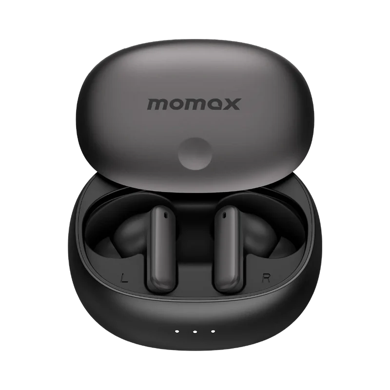 Momax Vibe Lite True Wireless Noise Cancelling Earbuds Black - سماعات بلوتوث بتقنية الغاء الضوضاء من موماكس اسود