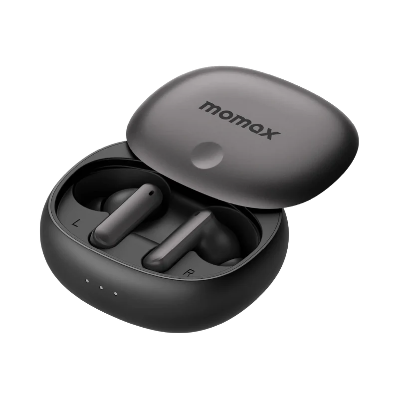 Momax Vibe Lite True Wireless Noise Cancelling Earbuds Black - سماعات بلوتوث بتقنية الغاء الضوضاء من موماكس اسود