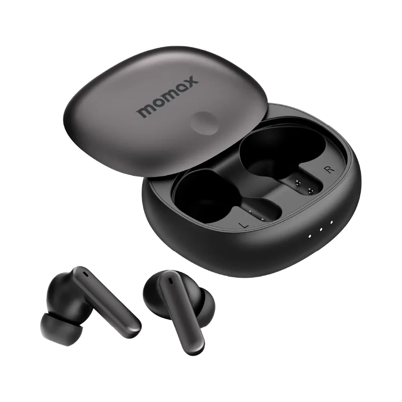 Momax Vibe Lite True Wireless Noise Cancelling Earbuds Black - سماعات بلوتوث بتقنية الغاء الضوضاء من موماكس اسود