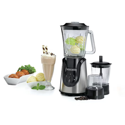 Black&Decker BX600G-B5 Blender Blender with Grinder and Mincer Chopper 600W black/gray  -خلاط مع مطحنة ومفرمة 600 واط من بلاك اند ديكر اسود/رمادي