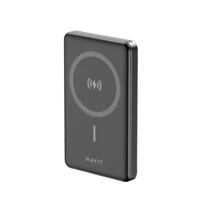 Havit PB5224 Power Bank Black -  باوربنك مغناطيسي لاسلكي 10000 ملي امبير من هافيت اسود