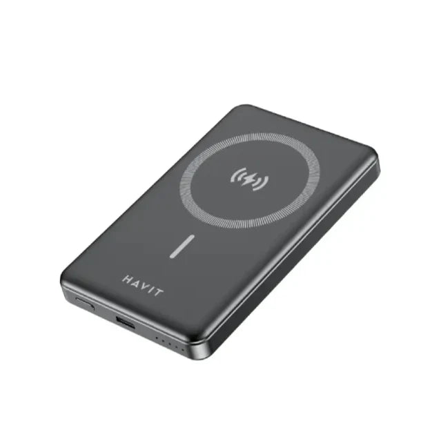Havit PB5224 Power Bank Black -  باوربنك مغناطيسي لاسلكي 10000 ملي امبير من هافيت اسود