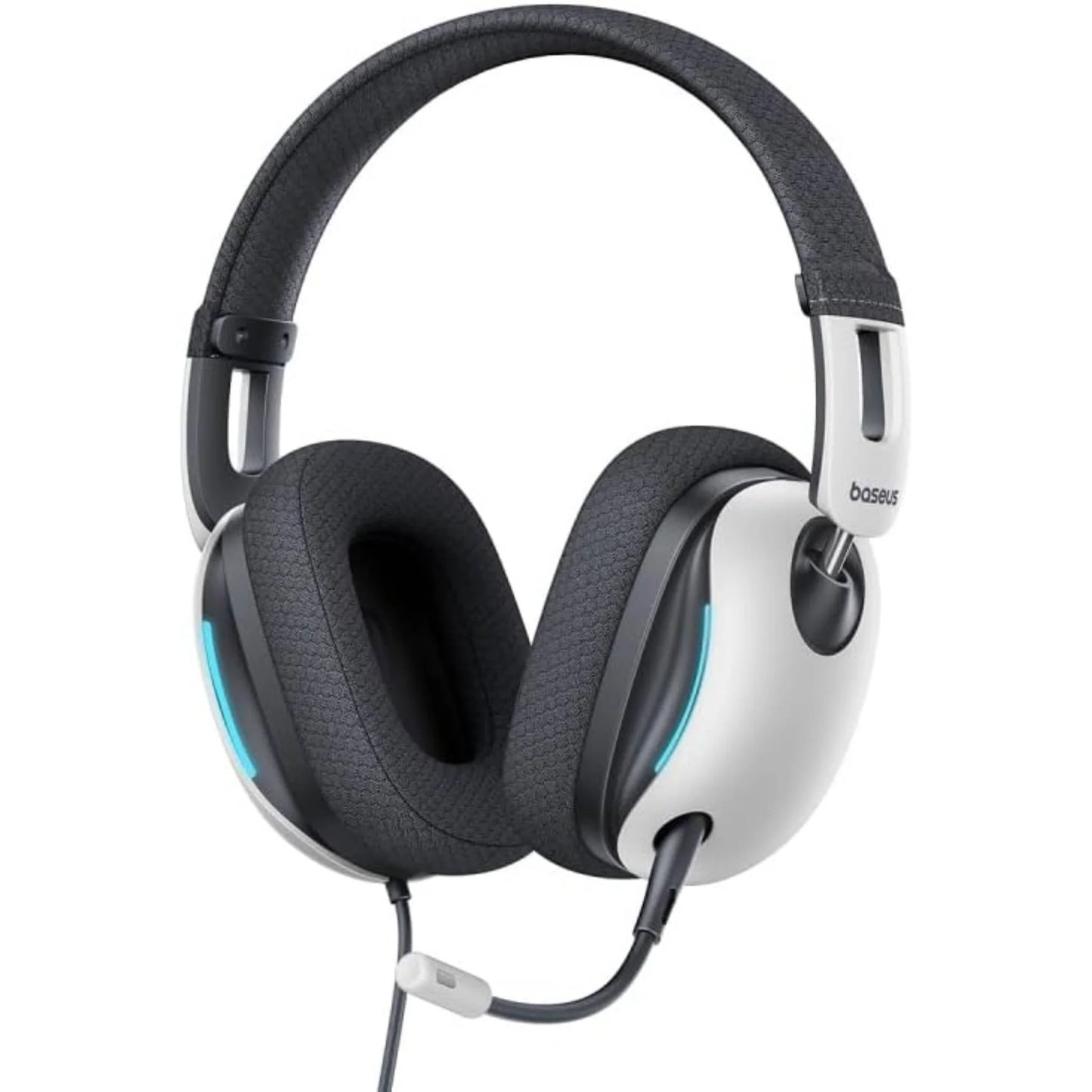 BASEUS GOPLAY 1 MAX GAMING WIRED HEADPHONES MOON WHITE - سماعات هيدسيت سلكية للالعاب من باسيوس ابيض