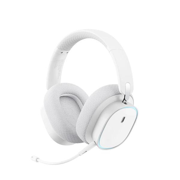 BASEUS AEQUR GH02 GAMING WIRELESS HEADPHONES MOON WHITE - سماعات هيدسيت لاسلكية للالعاب من باسيوس