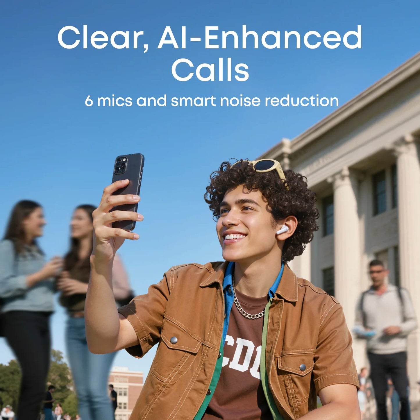 soundcore R60i NC White - سماعات بلوتوث بتقنية الغاء الضوضاء ودعم الترجمة الفورية من انكر ابيض