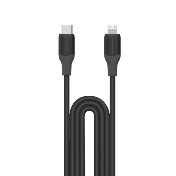 Momax 1-Link Flow CL USB-C to Lightning Cable 1.2m Black DL53D - كيبل تايب سي لايتننغ 30 واط من موماكس