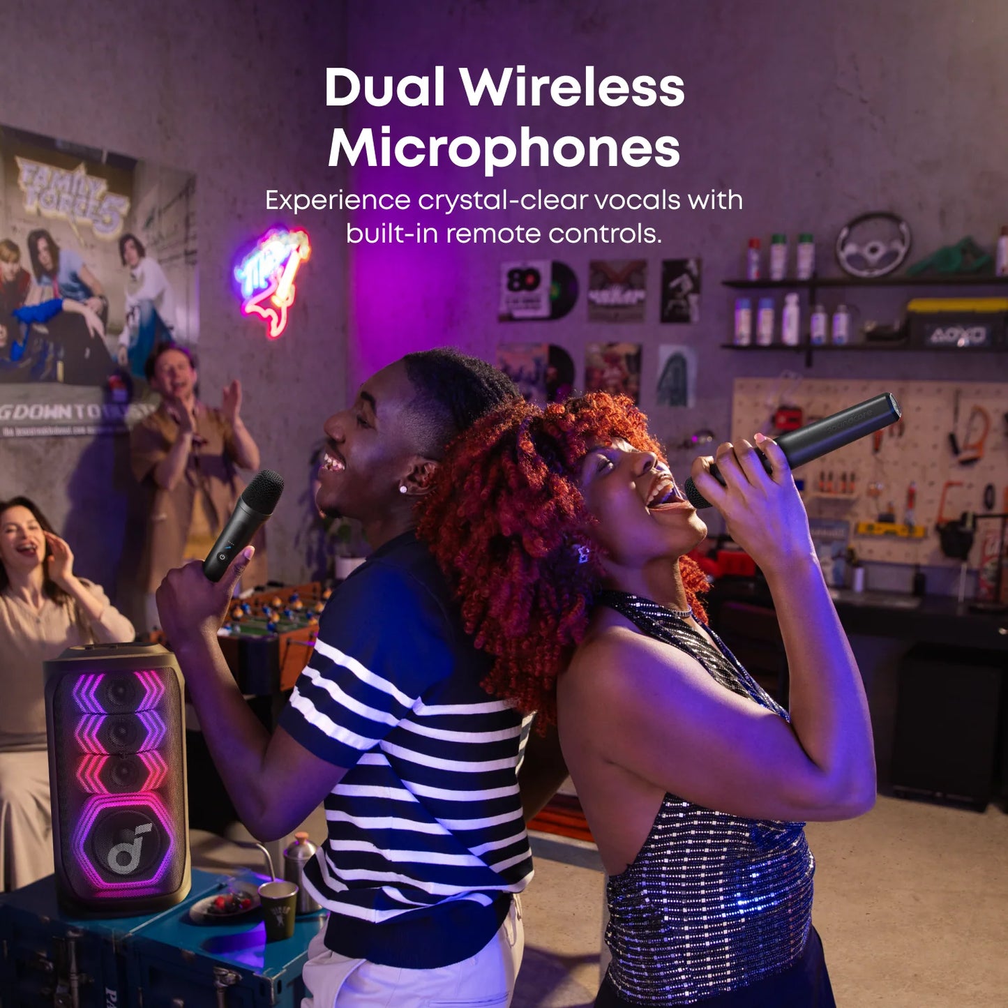 Anker Soundcore Rave 3S Speaker 200W Black - سبيكر 200 واط مع مايكروفون كاريوكي ثنائي من انكر اسود