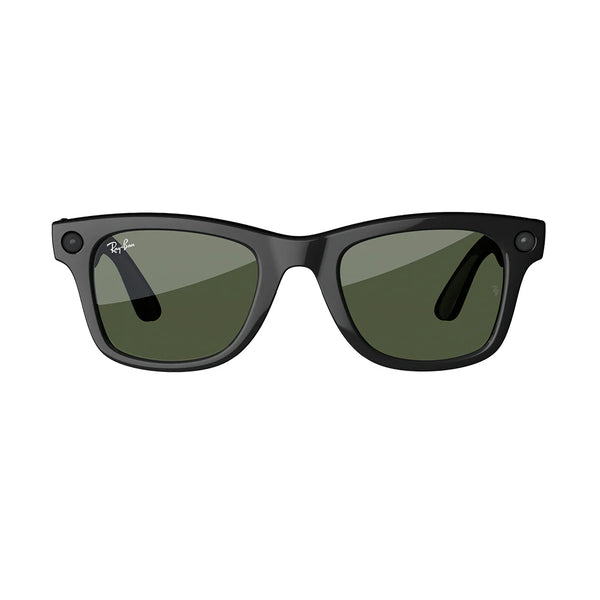 RAYBAN META WAYFARER SHINY BLACK G15 GREEN - نظارات ذكية من راي بان لون الاطار اسود والعدسات اخضر