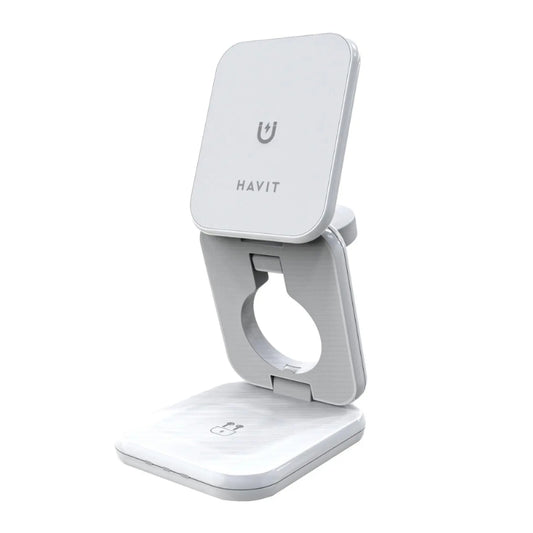 Havit W3038 Wireless Charging Stand White - ستاند شاحن لاسلكي من هافيت ابيض