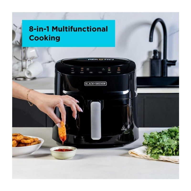 Black&Decker AF7210-B5 DIGITAL AEROFRY WITH WINDOW 7.2L - قلاية هوائية رقمية بسعة 7.2 لتر وبقوة 1800 واط مع نافذة من بلاك اند ديكر
