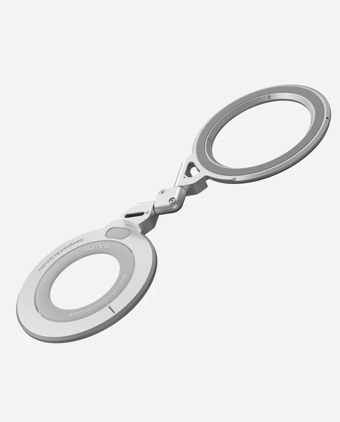 AULUMU G09 INFINITE DUAL-MAG STAND FOR PHONE SLIVER - ستاند هاتف مغناطيسي ثلاثي المحاور من اولومو فضي