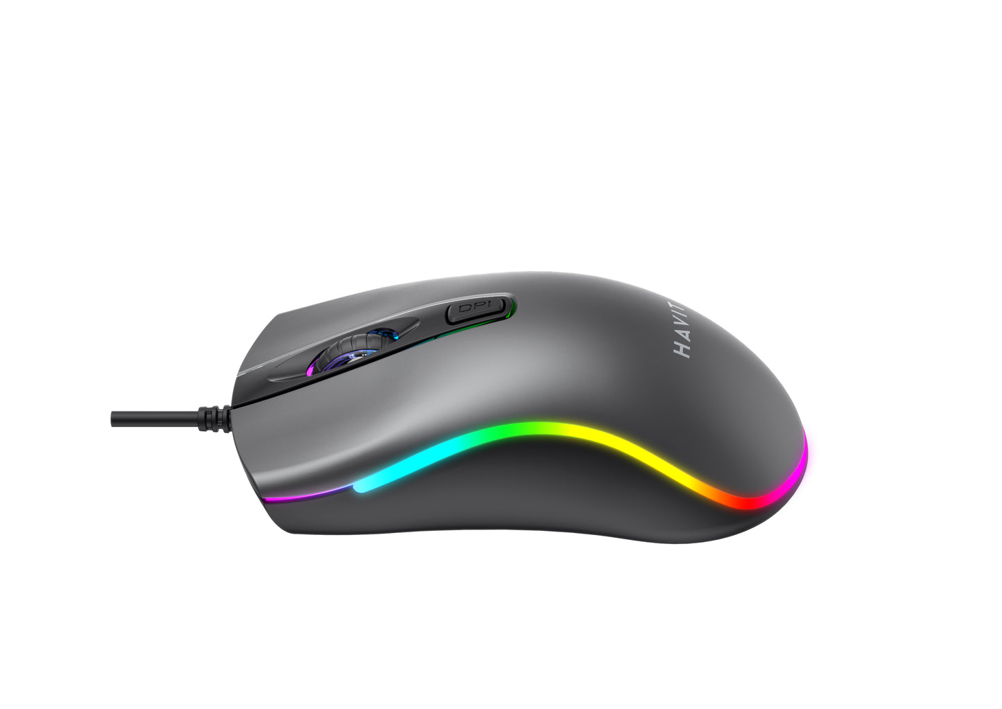 Havit MS72 Wired mouse with RGB Ochre - ماوس سلكي من هافيت